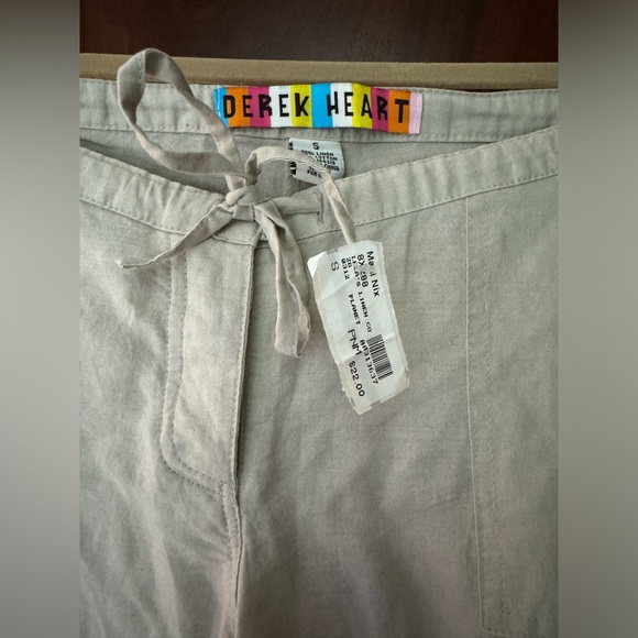 Cream/Khaki Linen Wide Leg Pants - Picture 3 of 5